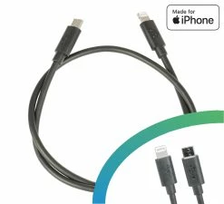 Elektrofahrrad24 Câble De Charge USB Micro A - Apple Lightning MFI - Compatible Bosch