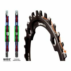 Praxis Works - Plateau VTT DM - Technologie Wave™ 104 Mm -Accessoires Vélo Soldes praxis works plateau vtt dm 104 mm wave schema 3840x2160